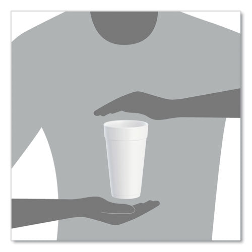 20oz 20J16 Dart Foam Drink Cups, White, 500/cs