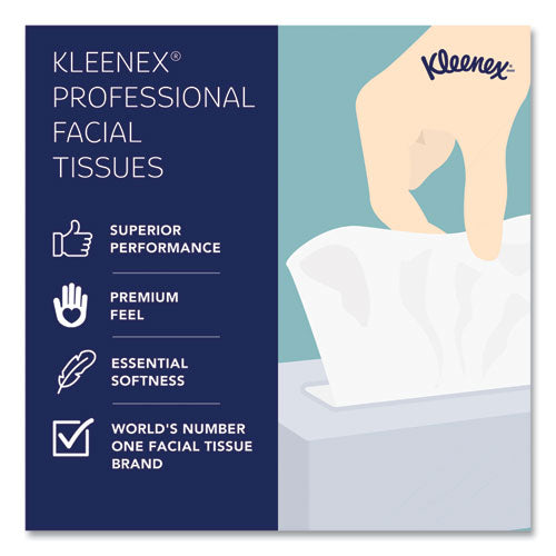 Kleenex White Facial Tissue for Business, 2-Ply, White, Pop-Up Box, 100 Sheets/Box, 36 Boxes/Carton