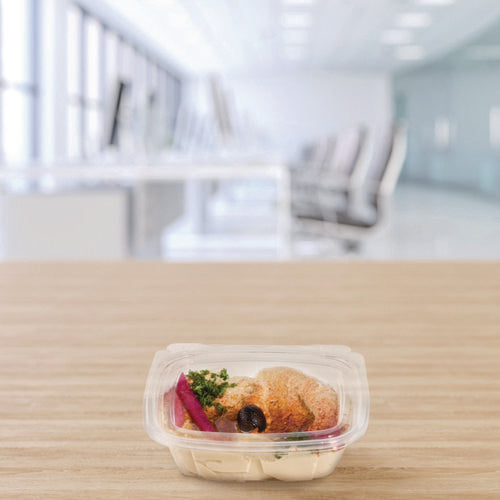 8oz Dart ClearPac SafeSeal Tamper-Resistant/Evident Containers, Flat Lid, 4.9x1.4x5.5, Plastic, 200/cs