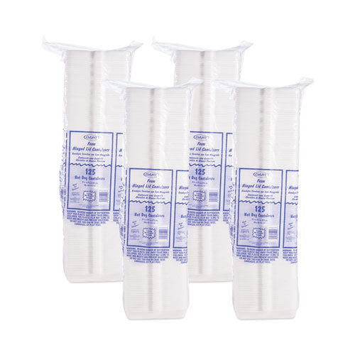 7x4x2.3 Dart Foam Hinged Lid Hot Dog Container, White, 7.1x3.8x2.3, 500/CS