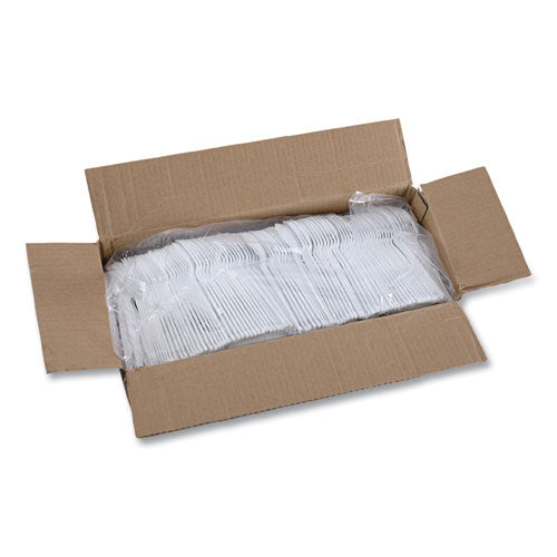 Boardwalk Heavyweight Polystyrene Cutlery, Teaspoon, White, 1000/ct