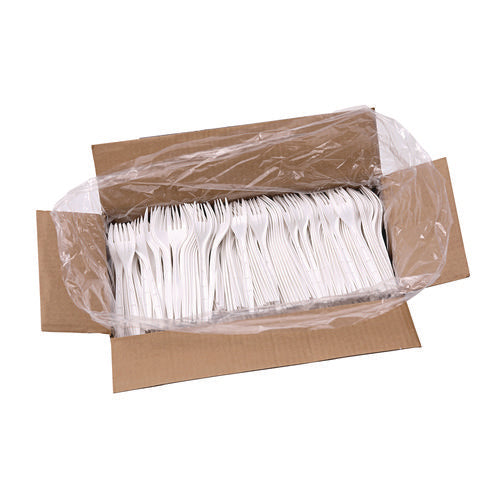 Heavyweight Boardwalk Polypropylene Cutlery, Fork, White, 1000/cs