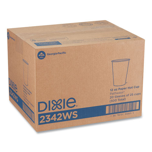 12oz Dixie Pathways Paper Hot Cups, 25/pk