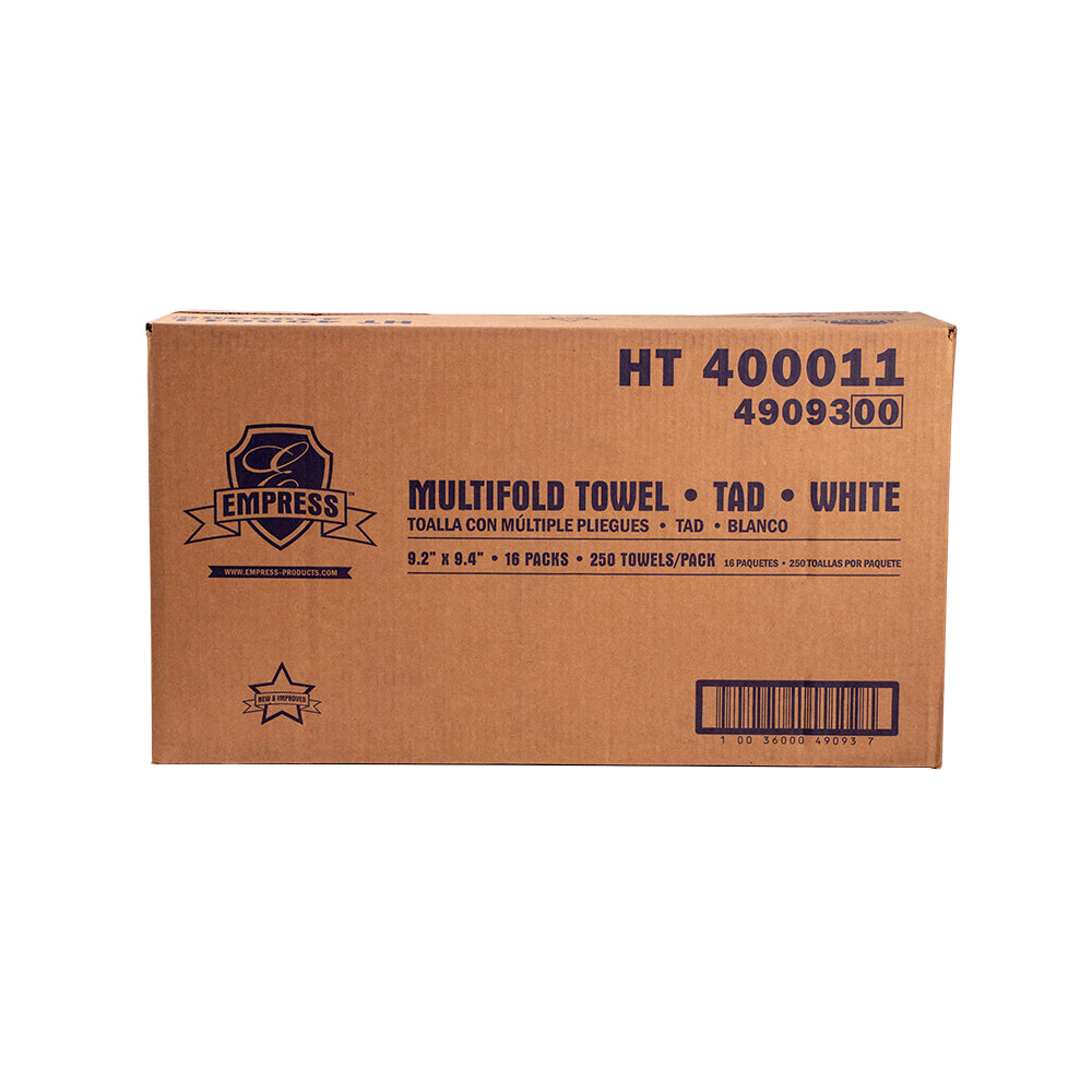 9.2x9.5 Empress TAD Premium Multifold Towel White 4000/cs
