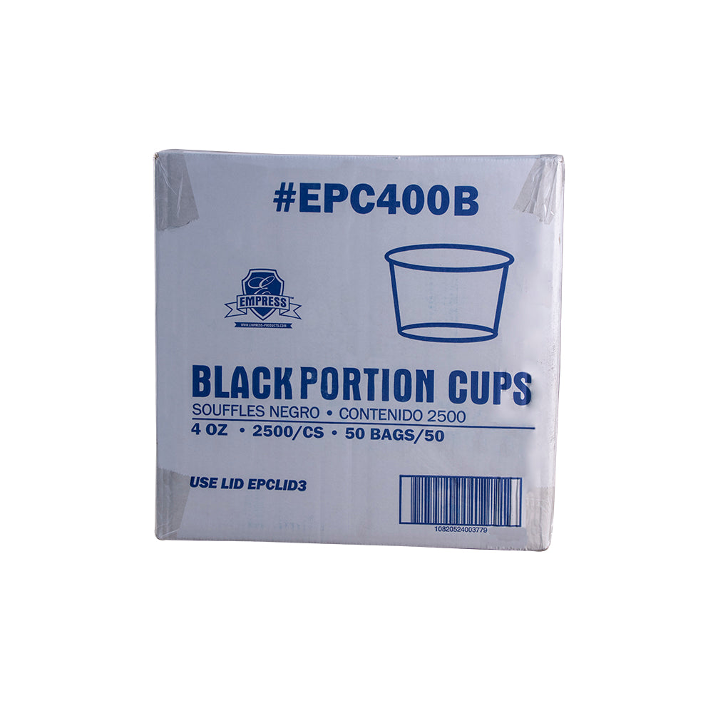4oz Plastic Portion Cups Black Empress 2500/cs