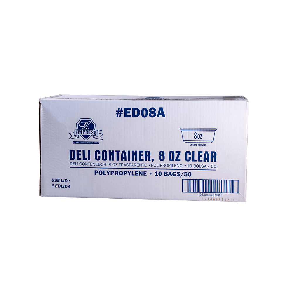 8oz Empress Deli Container Clear, 500/cs