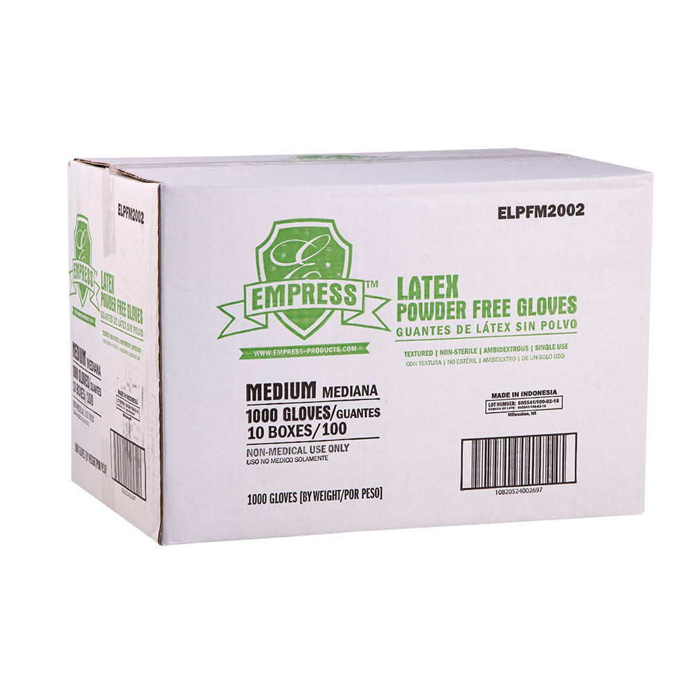 Medium Latex Glove Empress Powder Free 10 / 100 cs
