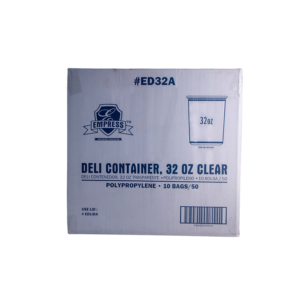 32oz Clear Deli Containers Empress 500/cs