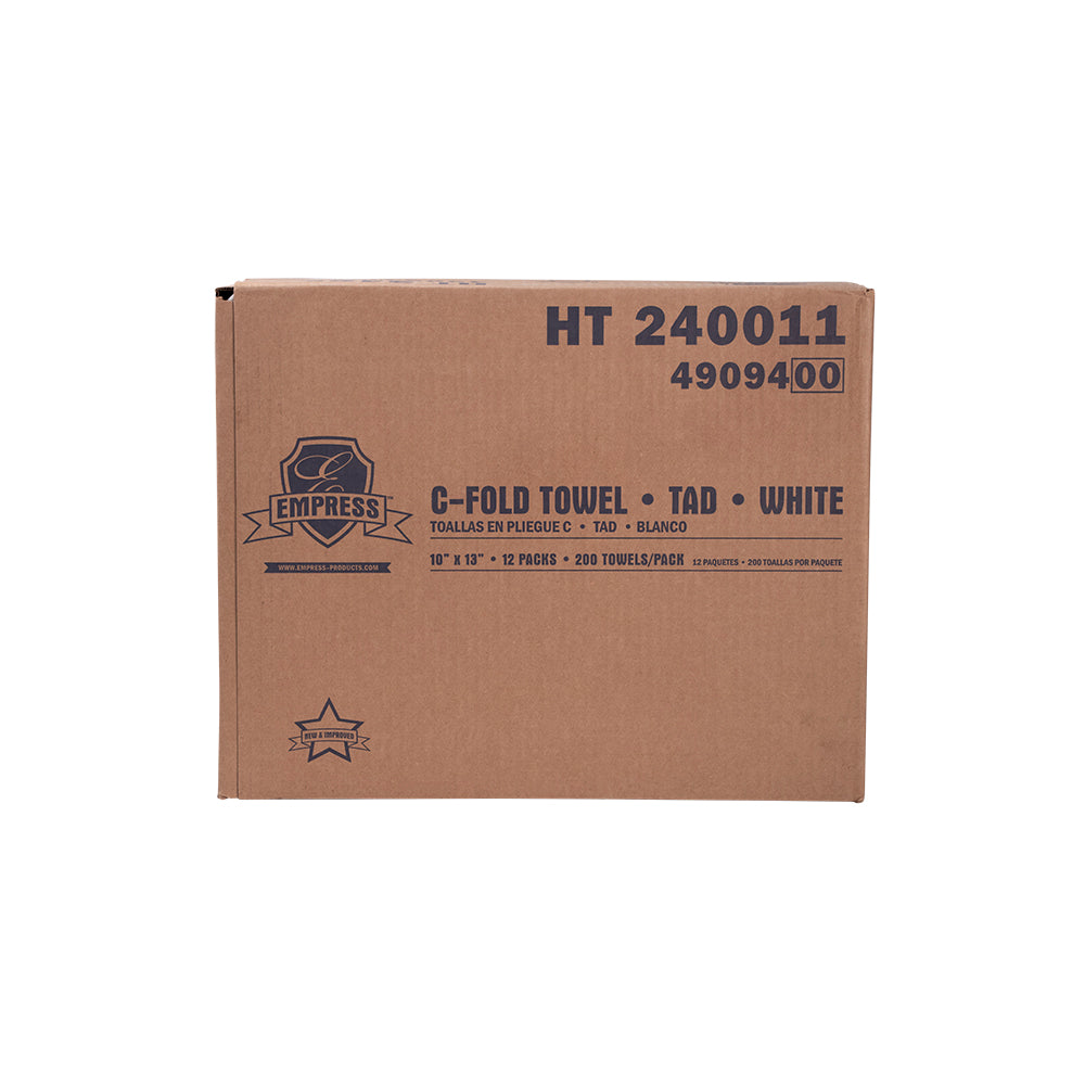 10x12.75 Empress White Cfold Towel, White TAD 2400/cs