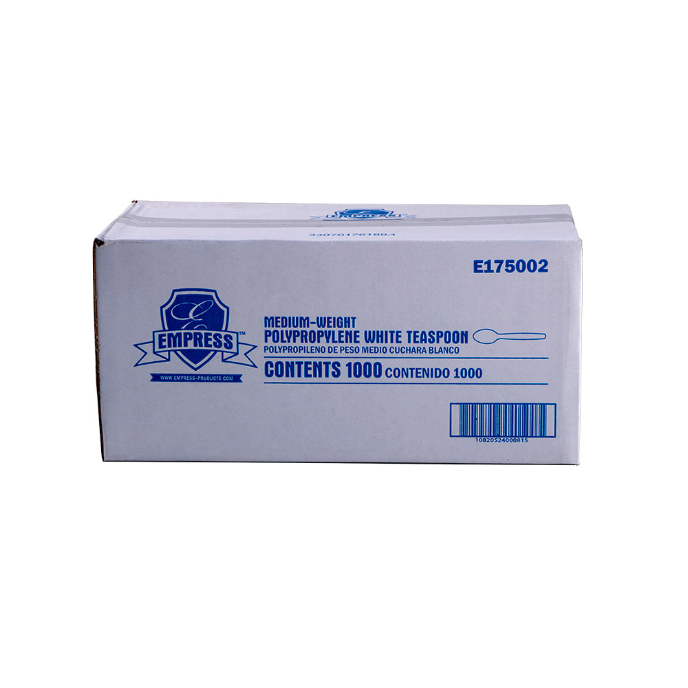 Mediumweight Empress Teaspoon Polypro White Dense Pack 1,000/cs