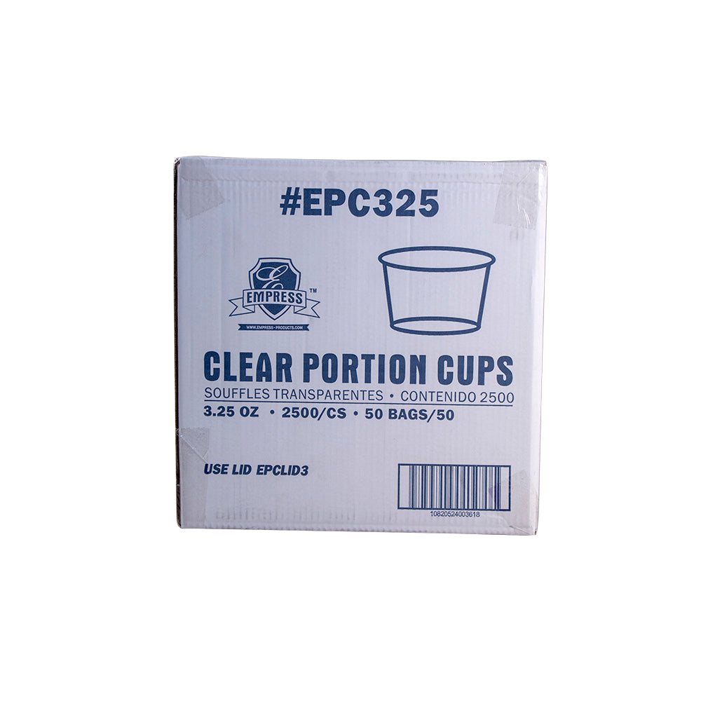 3.25 oz Plastic Portion Cups Clear 2500/cs