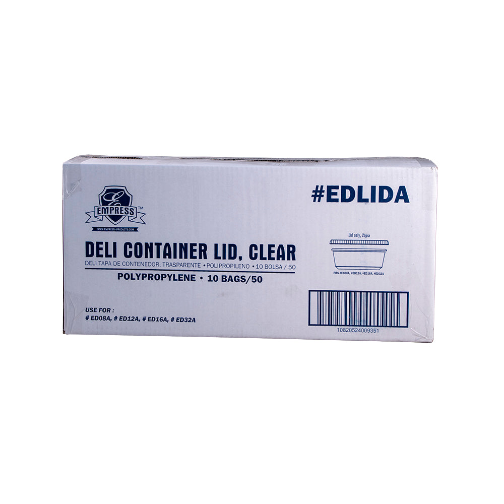 8-32oz Deli Container Lid for deli Containers, Empress, Clear, 500/cs