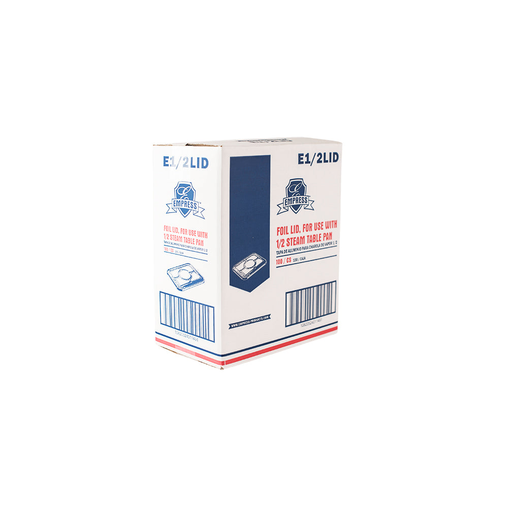 Foil Lids for 1/2 Size Empress Steam Table Pans 12.68x10.35x.28 100/cs