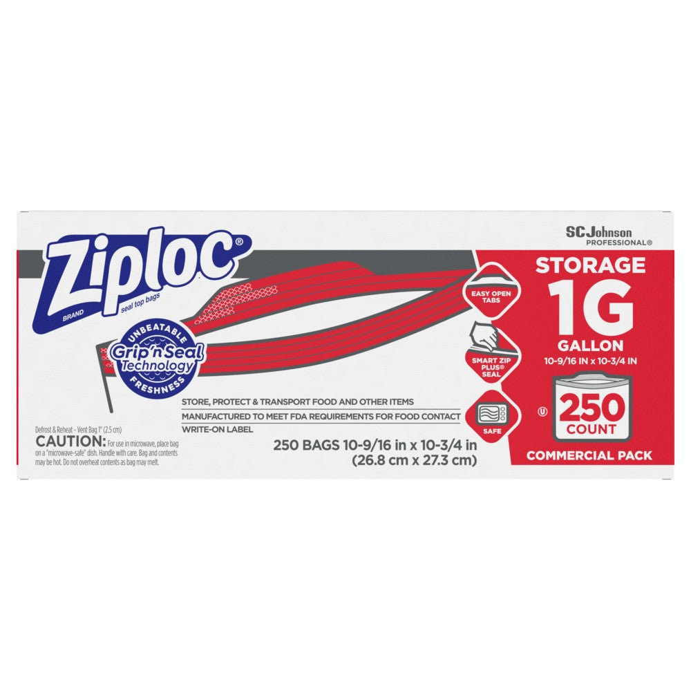 Ziploc Storage Bags 1 Gallon, SC Johnson, 250/cs