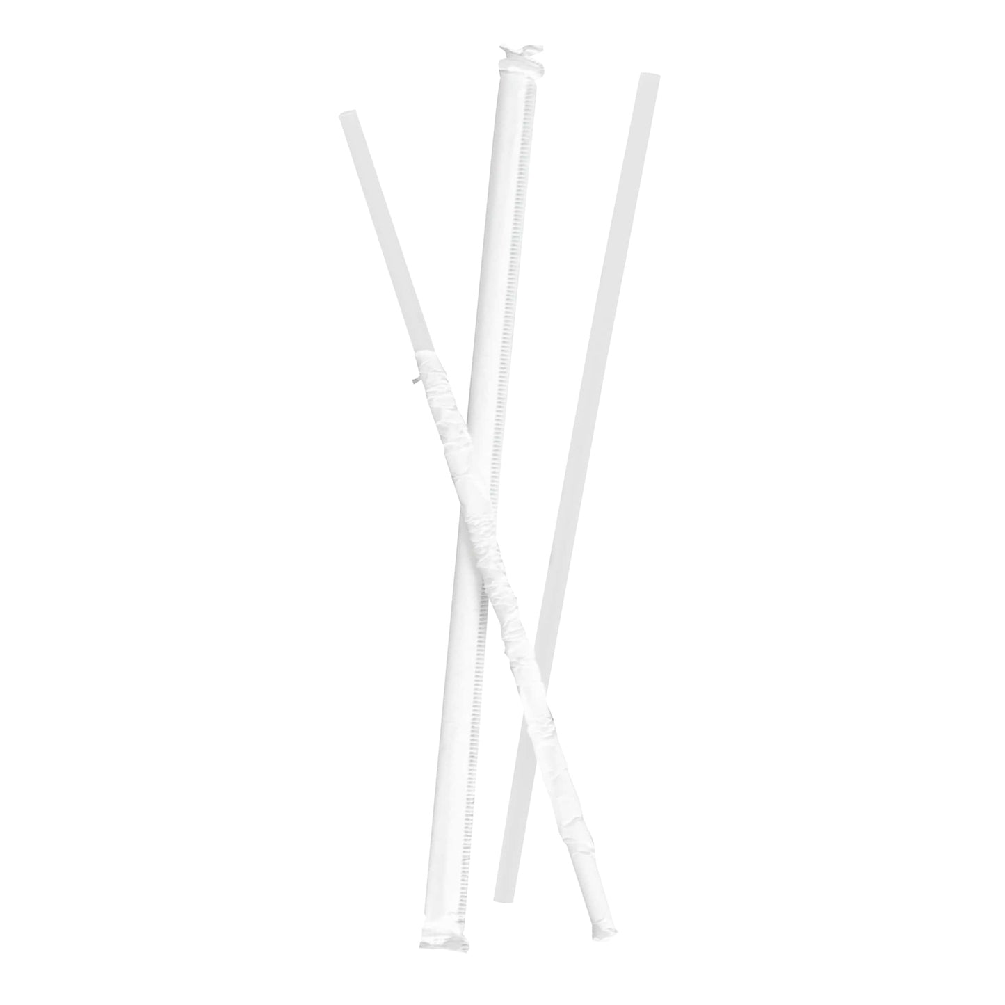 7.75 inch Paper Wrapped Jumbo Straw, Translucent, 500/box, 2000/cs
