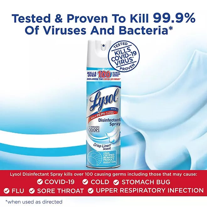 Lysol Disinfectant Spray, Crisp Linen 19 oz, 1 PK