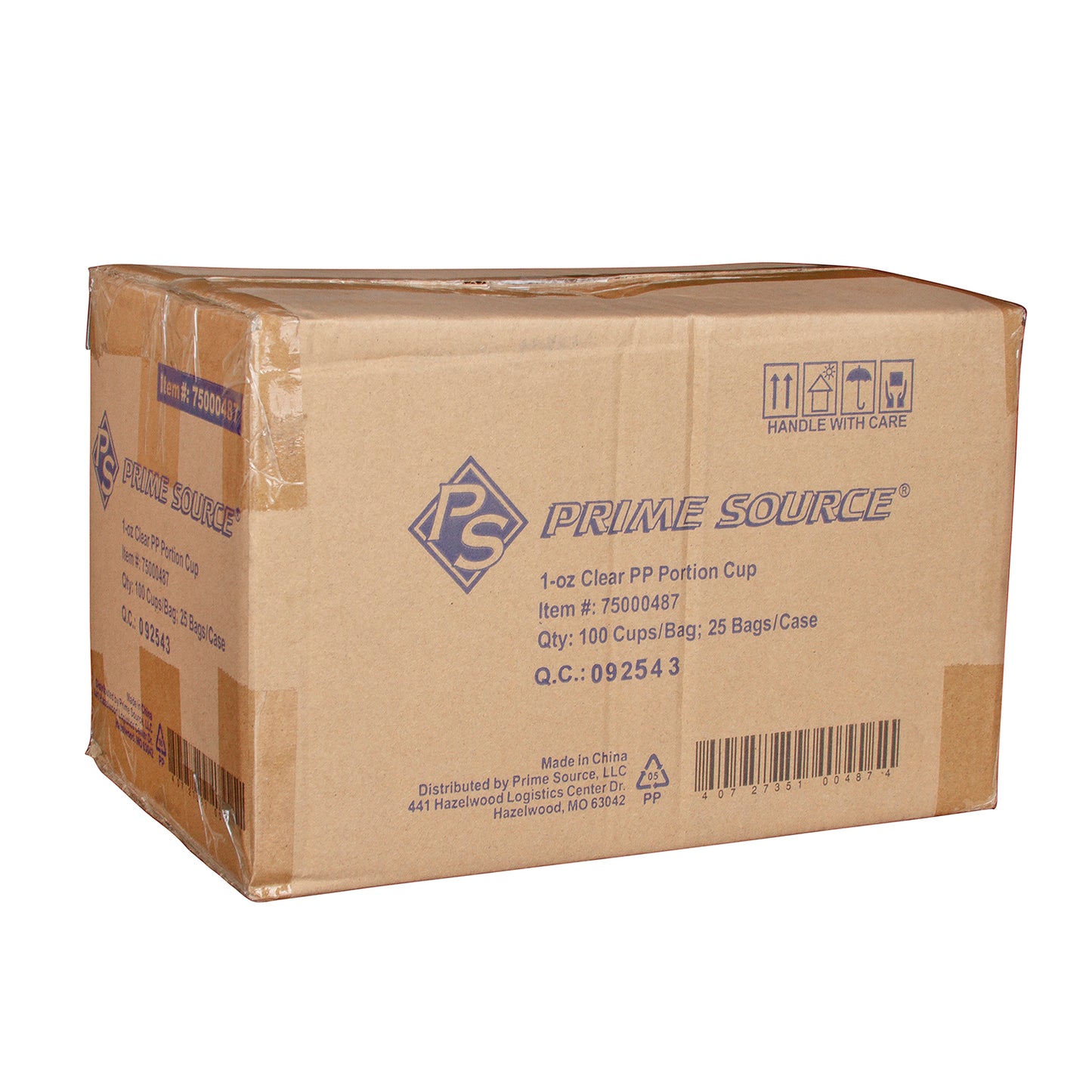 1oz Prime Source Polypropylene Portion Cup, Clear, 25/100
