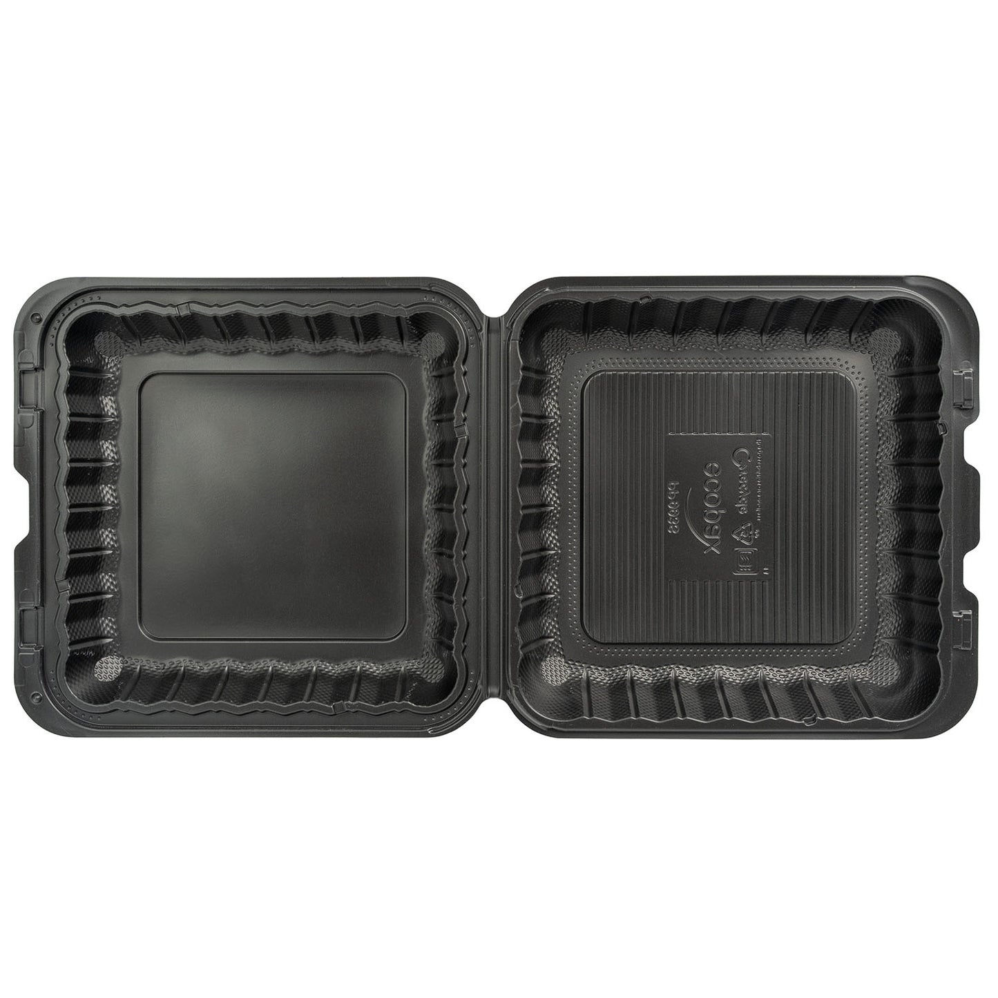 9x9 1 Compartment MFPP Hinge Container Black 150/cs