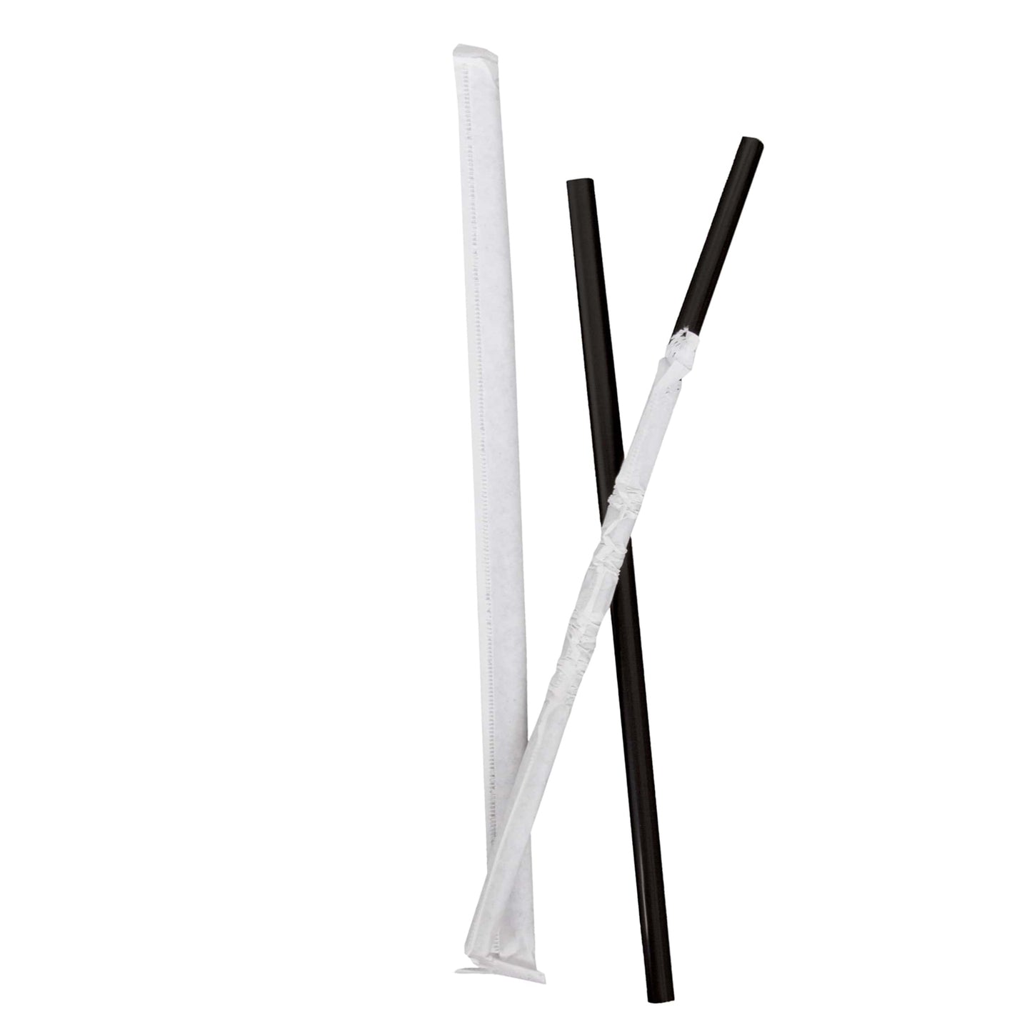 Prime Source Paper Wrapped Jumbo Straw, Black, 7.75", 1/CS/5000 10/BX/500
