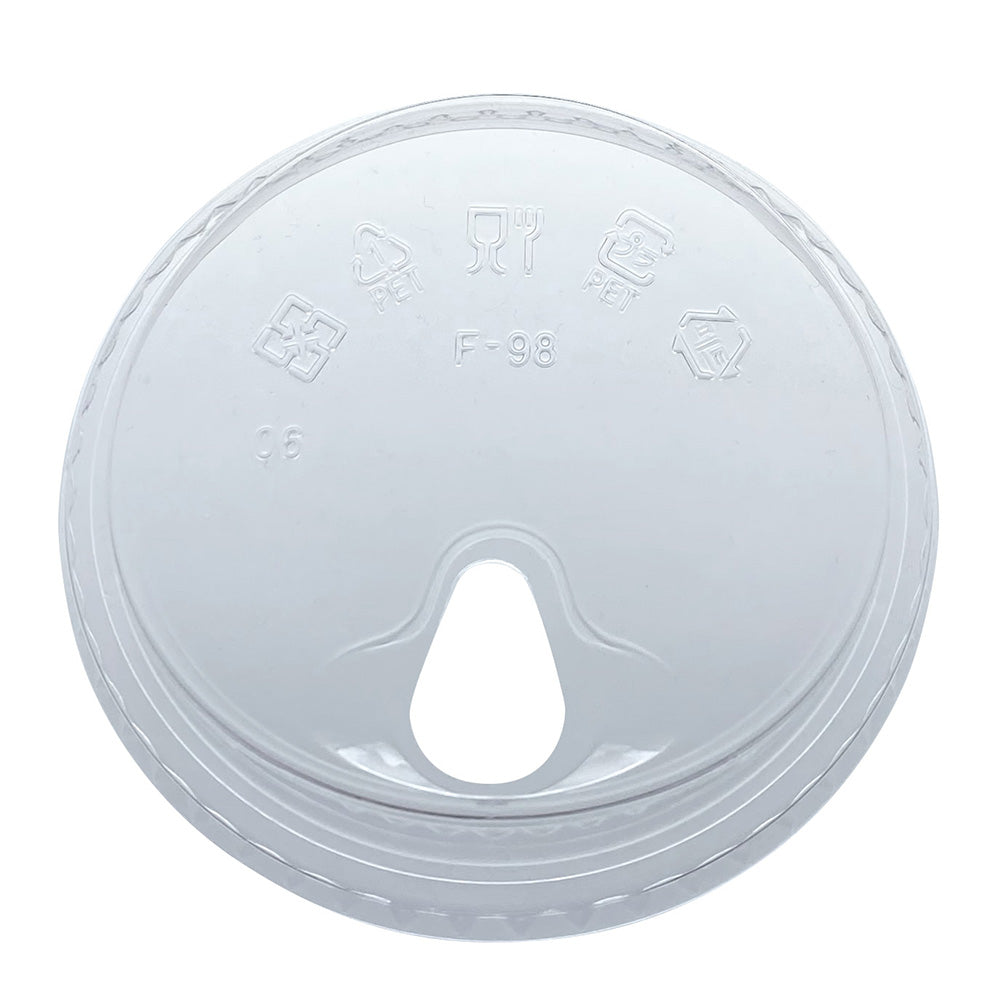 Empress PET Strawless Lid 98MM 4" Fits 12oz Squat - 24oz PET Cups 10 / 100 cs
