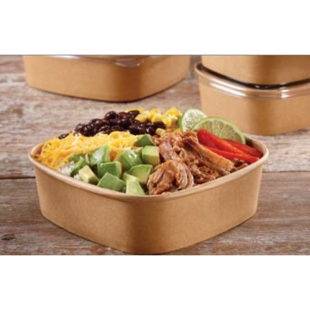 PKB27024D300 24OZ PAPER 6.66"X6.66"X2.05 KRAFT BOWL 300/CS