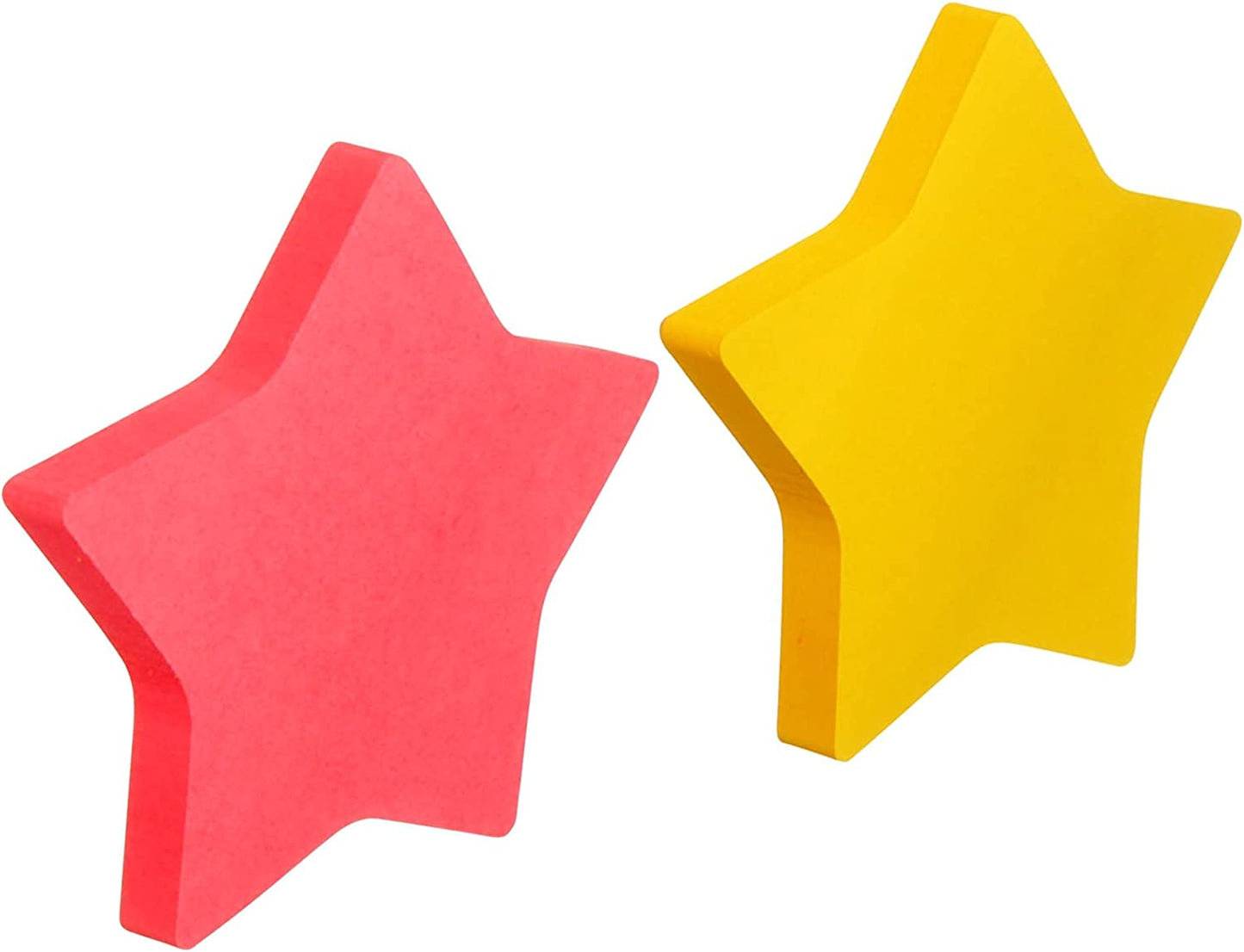 Post-it Notes, Star Shape, Yellow and Pink with pattern, 2.9 in x 2.8 in, 2 Pads, 75 Sheets/Pad