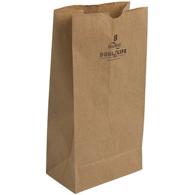 #8 Duro Dubl Life 35# Basis SOS Bag 6.13x4.13x12.44 8 lb Kraft 500/cs