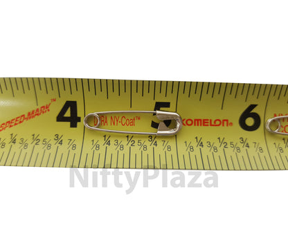 1440 Safety Pins, Size 1-1/16 Inch, High Grade Steel Closed Position Nickel Pleated No Rust