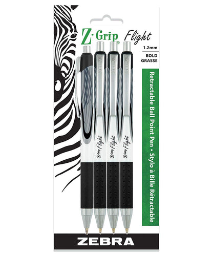 ZebraPen Zebra Pen Corp - 1.2 mm. Z-Grip Flight Retractable Ballpoint Pen, Black Ink