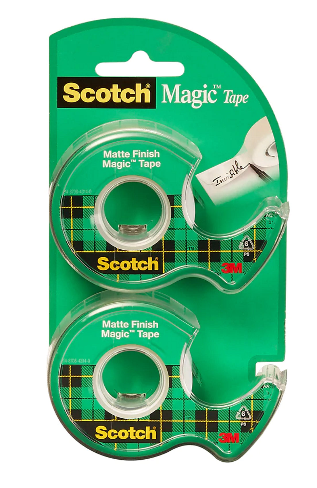 3M Scotch(R) Magic(TM) Tape in Dispensers, 3/4in. x 600in, 2 pcs per Pack With Dispensers/Pack