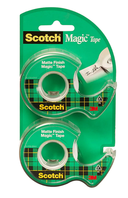 3M Scotch(R) Magic(TM) Tape in Dispensers, 3/4in. x 600in, 2 pcs per Pack With Dispensers/Pack