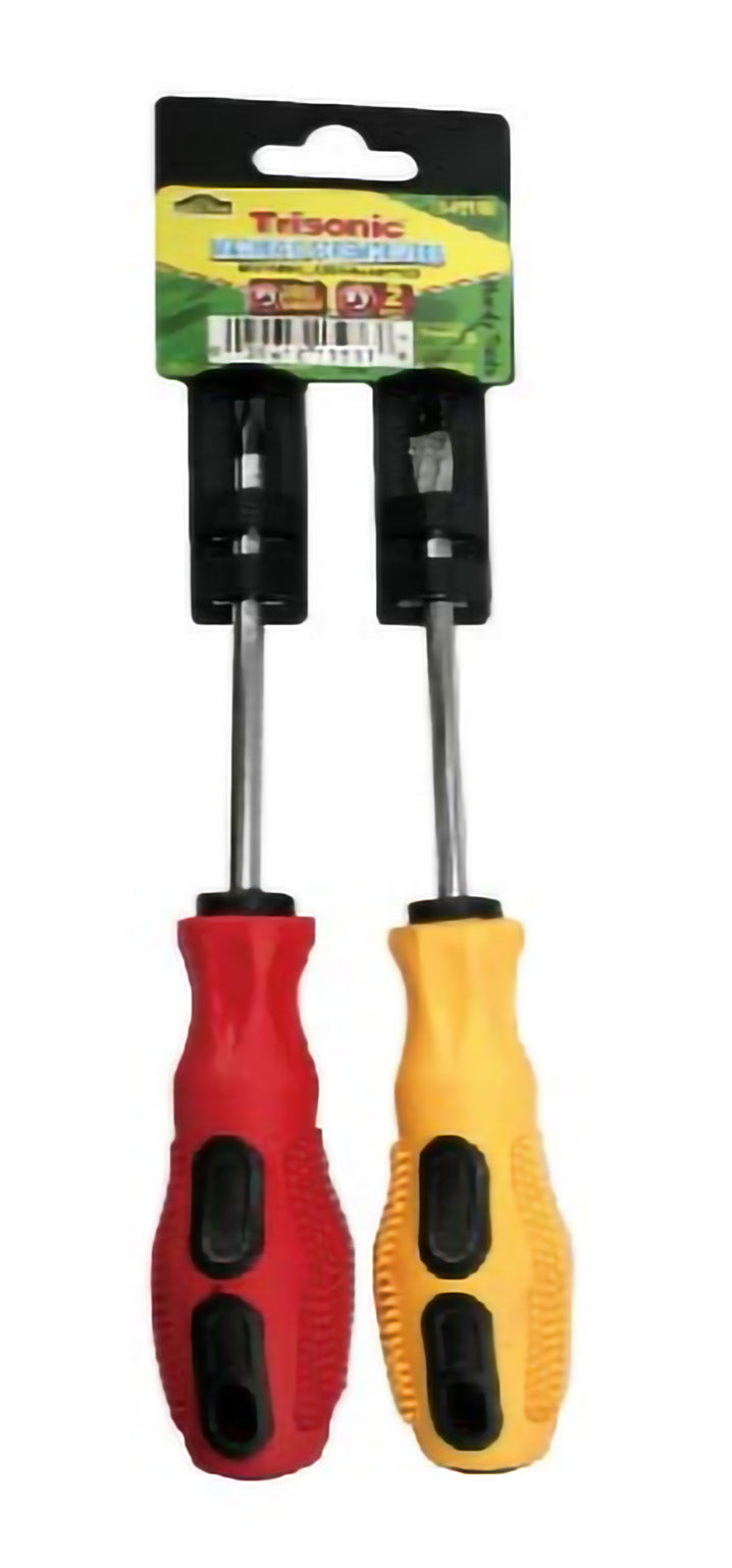 Slotted and Phillips Screwdrivers 2 Packs Magnetic Screwdriver with Rubber Handle With Magnetizer/Demagnetizer Tool