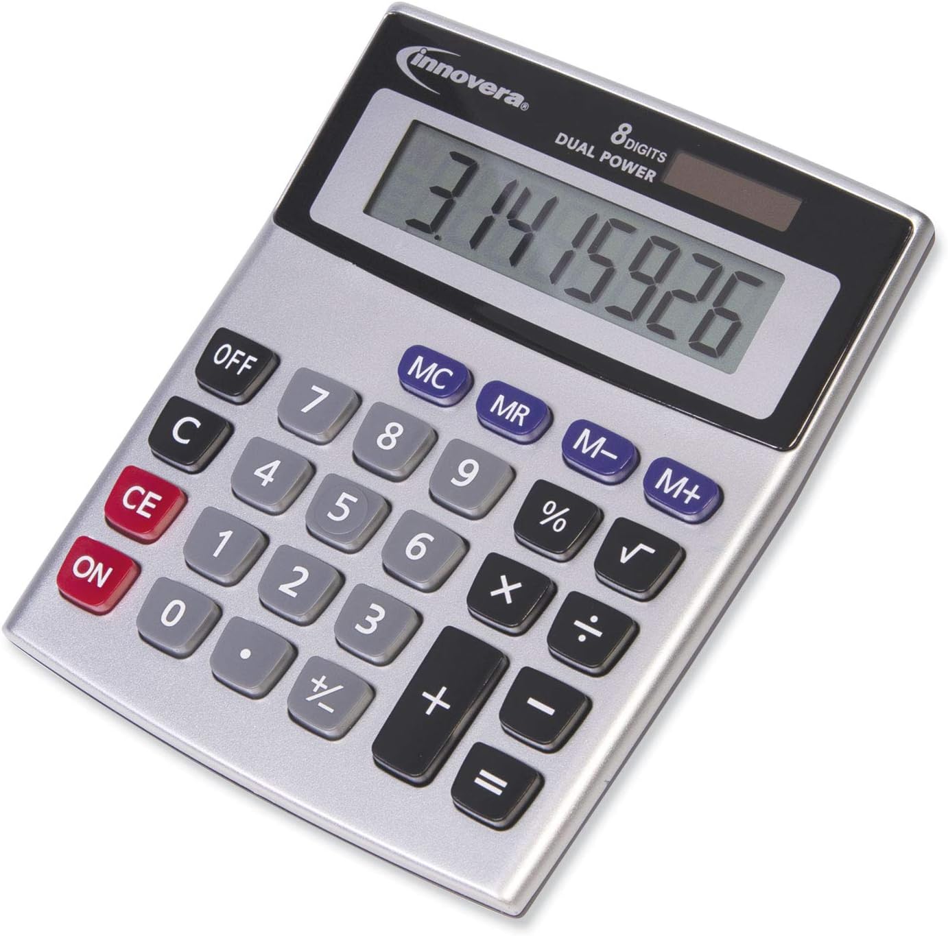 Innovera Desktop Calculator 15927, Dual Power solar/battery, 8-Digit LCD