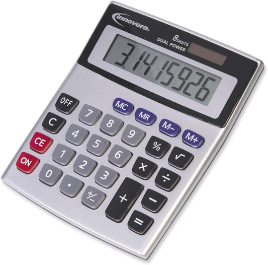 Innovera Desktop Calculator 15927, Dual Power solar/battery, 8-Digit LCD