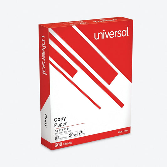 8.5x11 Universal Copy Paper, 92 Bright, 20 lb Bond Weight, White, 500 Sheets/Ream - 1 PK