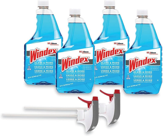 32oz Windex Original Glass Cleaner bottle, 4 PK
