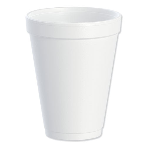 12oz 12J12 Dart Foam Drink Cups, White, 1000/cs