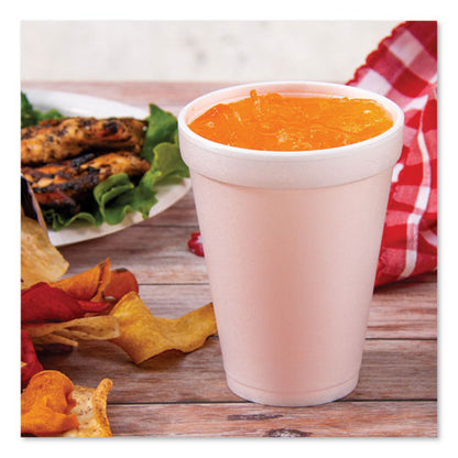 12oz 12J12 Dart Foam Drink Cups, White, 1000/cs