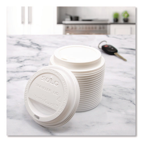 12-16-20-24oz Solo Traveler Sip Through Lids for ThermoGuard Hot Cups, Fits, White, 1,200/cs