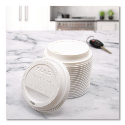 12-16-20-24oz Solo Traveler Sip Through Lids for ThermoGuard Hot Cups, Fits, White, 1,200/cs