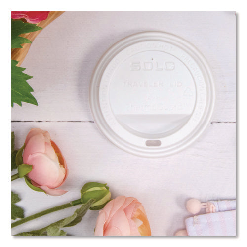 12-16-20-24oz Solo Traveler Sip Through Lids for ThermoGuard Hot Cups, Fits, White, 1,200/cs