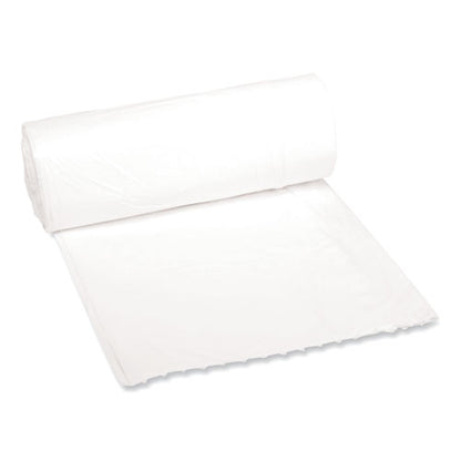 24x32 Boardwalk Low-Density Waste Can Liners, 16 gal, 0.4 mil, White, Perforated Roll, 500/cs