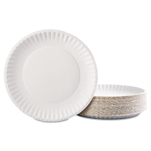 AJMPkg Paper Plates, 9" Dia, White, 100/pack, 12 Packs/carton