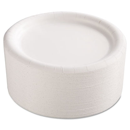 AJMPkg Premium Coated Paper Plates, 9" Dia, White, 125/pack, 4 Packs/carton
