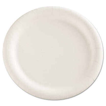 AJMPkg Premium Coated Paper Plates, 9" Dia, White, 125/pack, 4 Packs/carton