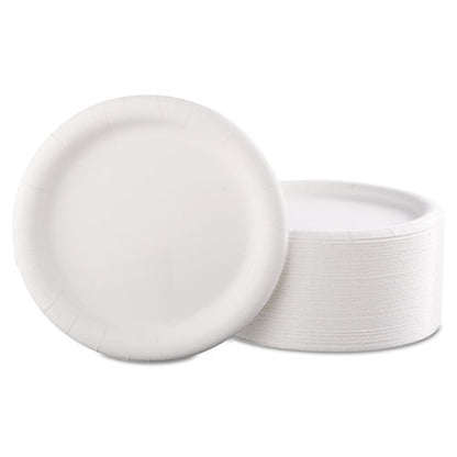 AJMPkg Premium Coated Paper Plates, 9" Dia, White, 125/pack, 4 Packs/carton
