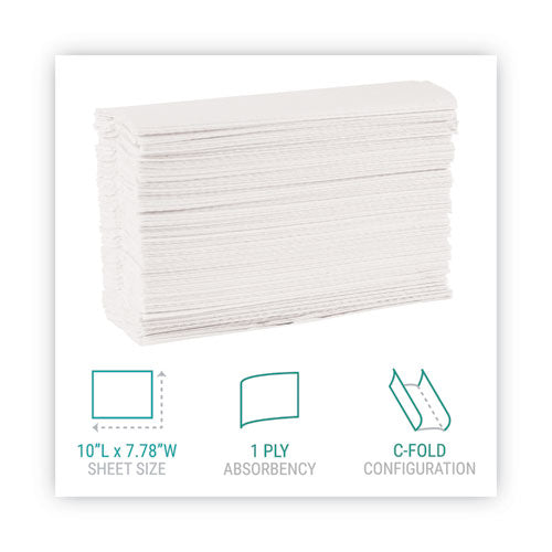 Windsoft C-Fold Paper Towels, 1-Ply, 10.2 x 13.25, White, 200/Pack, 12 Packs/Carton