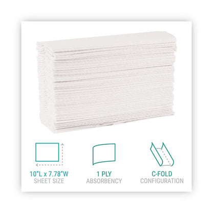 Windsoft C-Fold Paper Towels, 1-Ply, 10.2 x 13.25, White, 200/Pack, 12 Packs/Carton