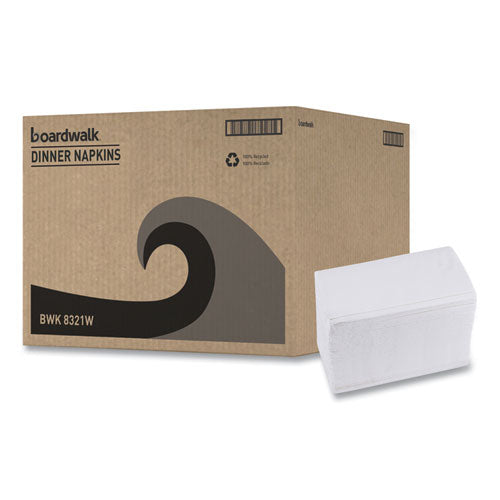 15x17 Boardwalk 1/8-Fold Dinner Napkins, 2-Ply, White, 3000/cs