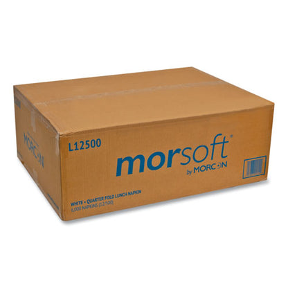 11.8x11.8 Morcon Morsoft 1/4 Fold Lunch Napkins, 1-Ply, White, 6,000/ct